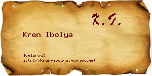 Kren Ibolya névjegykártya